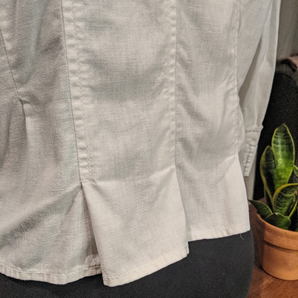 Tint white linen blend tailored jacket Sz Large - Picture 8 of 14